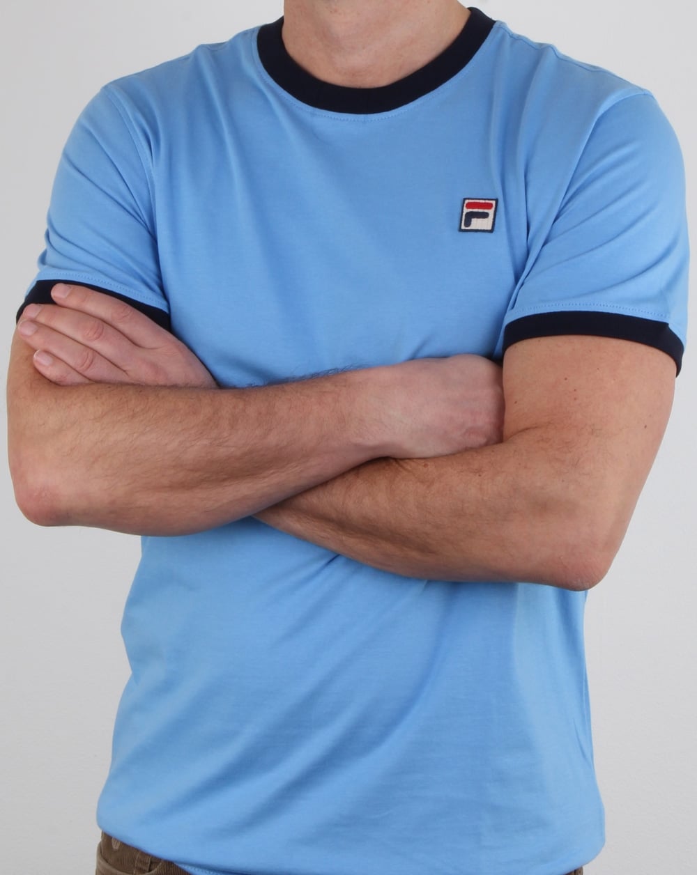 Fila Vintage Ringer T-Shirt Seeblau/Marineblau