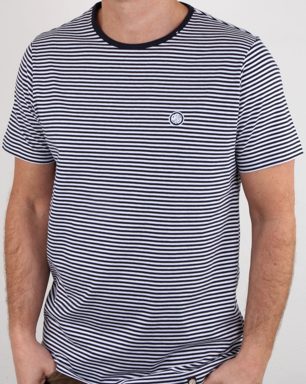 Pretty Green Striped Feeder T Shirt Navy
