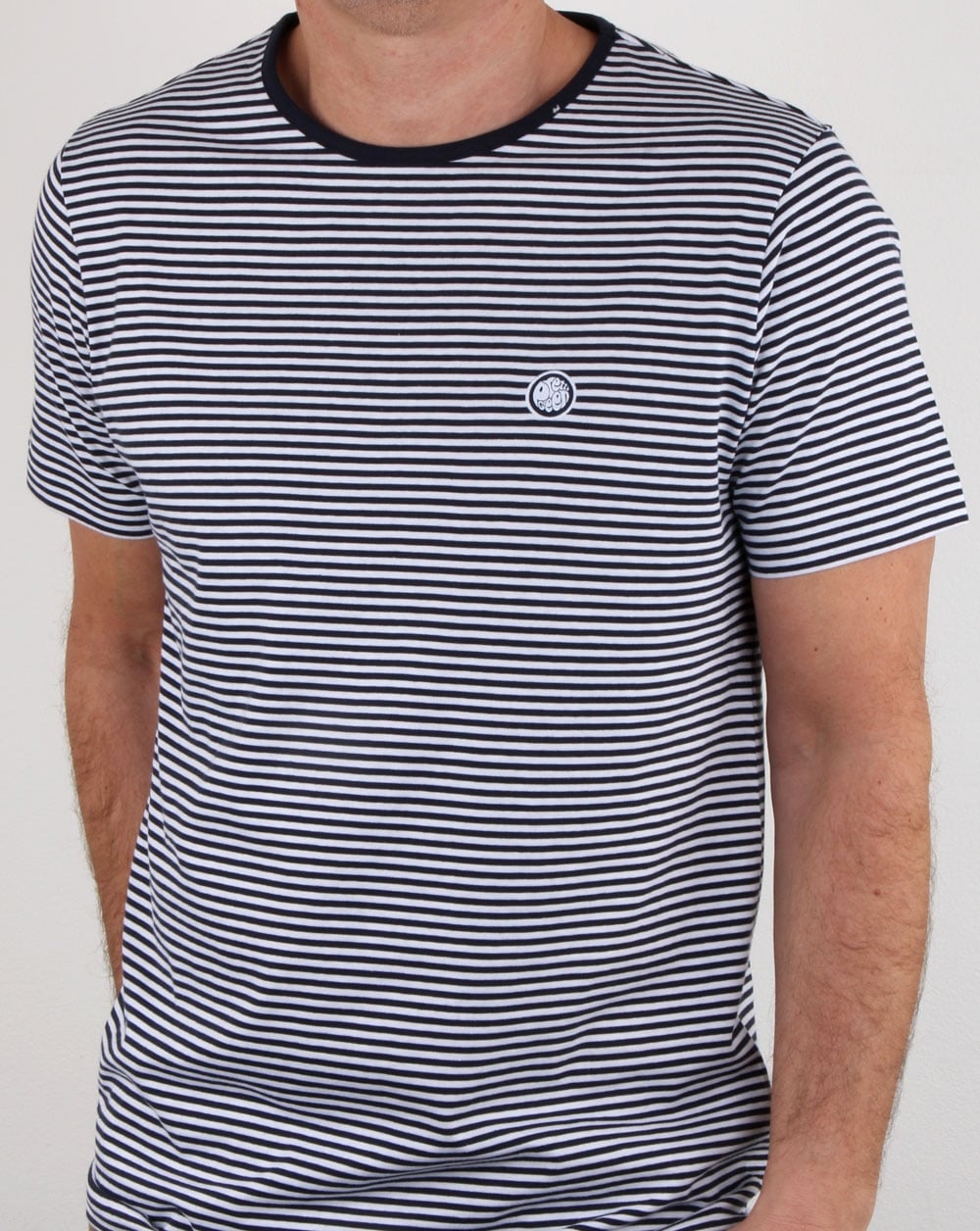 Pretty Green Striped Feeder T Shirt Navy