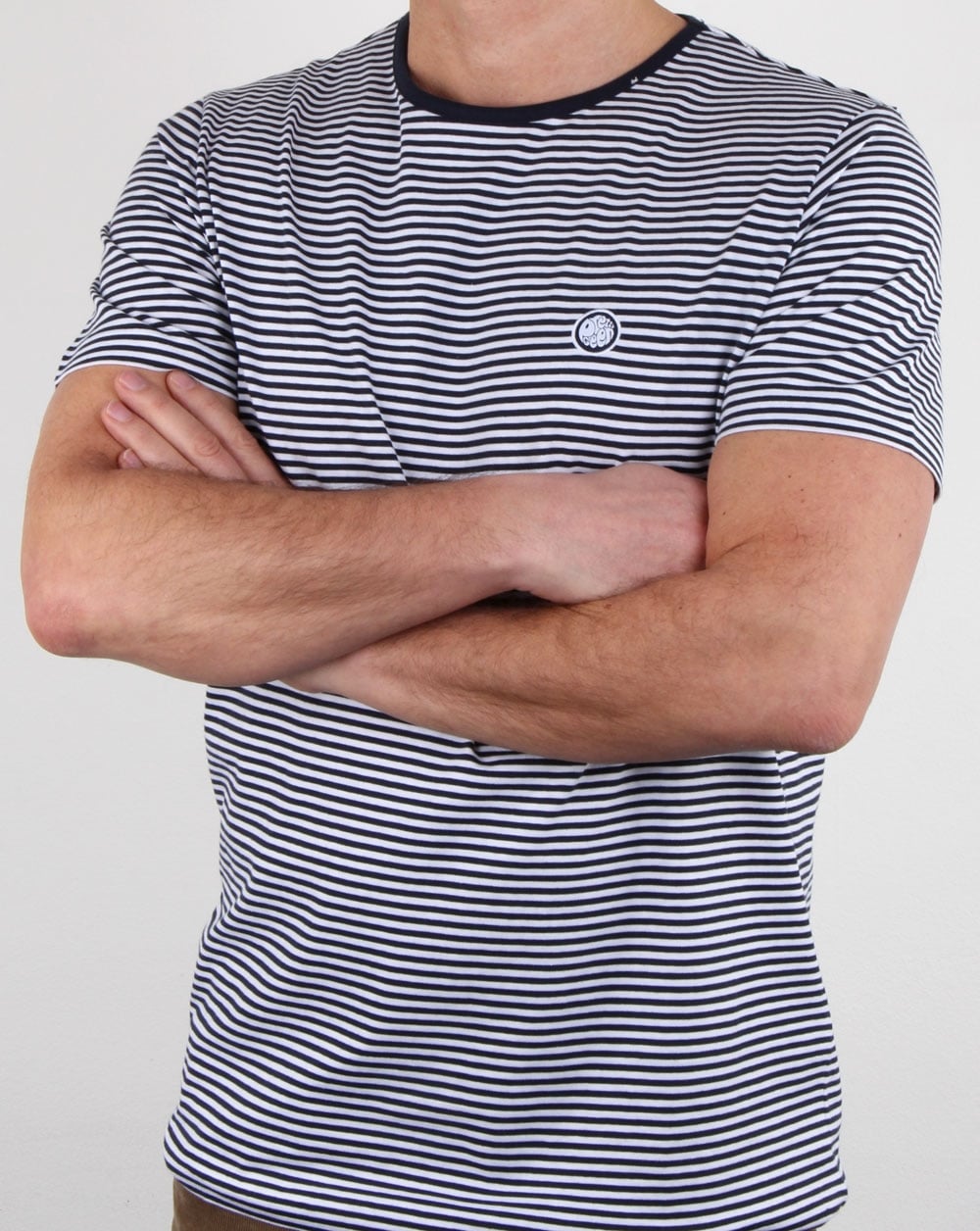 Pretty Green Striped Feeder T Shirt Navy