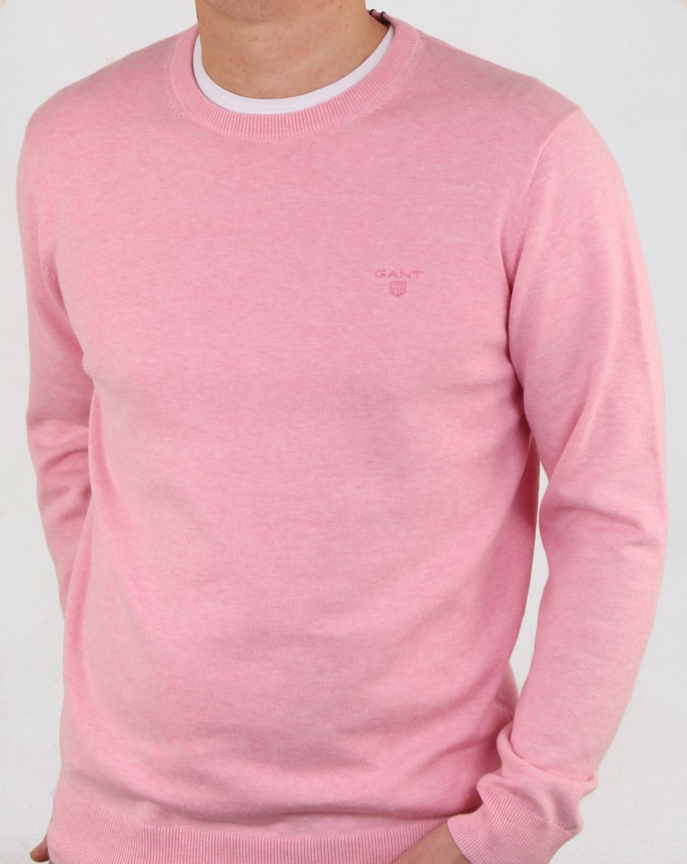 Gant Cotton Crew Strick Pink Melange