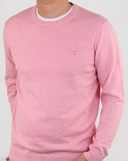 Gant Cotton Crew Strick Pink Melange