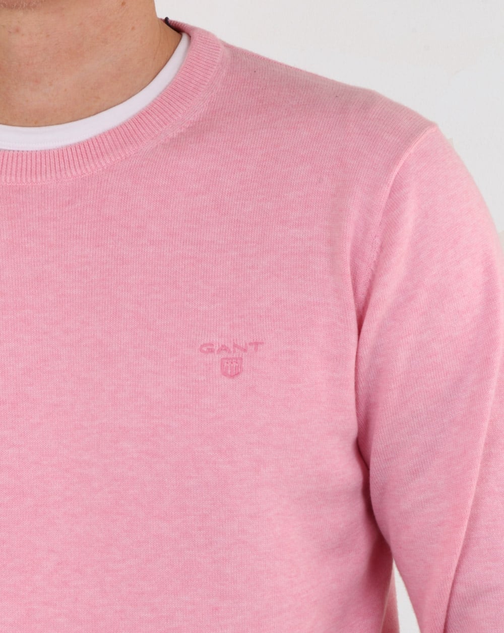 Gant Cotton Crew Strick Pink Melange
