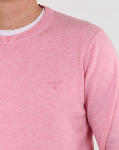 Gant Cotton Crew Strick Pink Melange