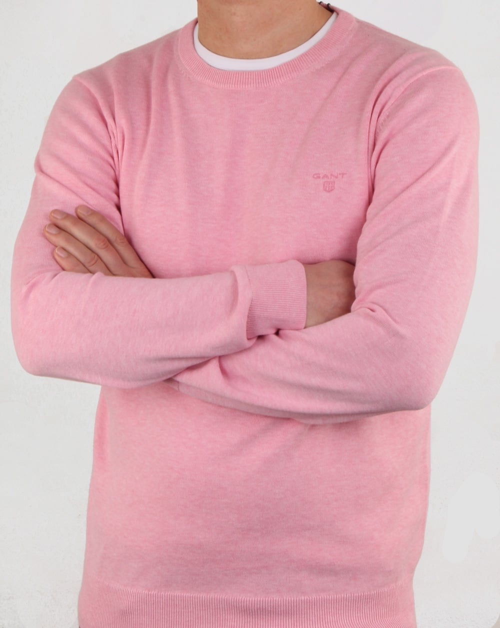 Gant Cotton Crew knit Pink Melange
