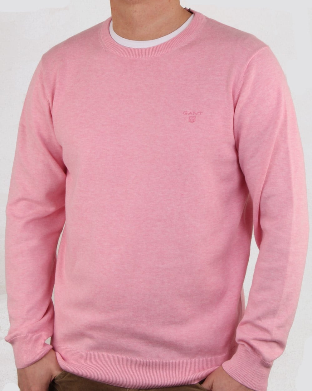 Gant Cotton Crew Strick Pink Melange