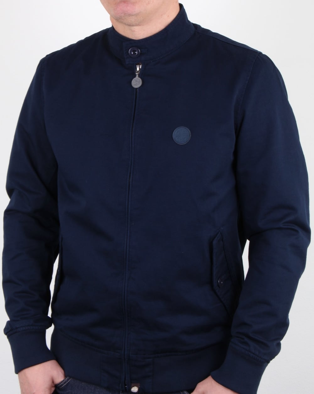 Pretty Green Harrington-Jacke aus Baumwolle, Marineblau