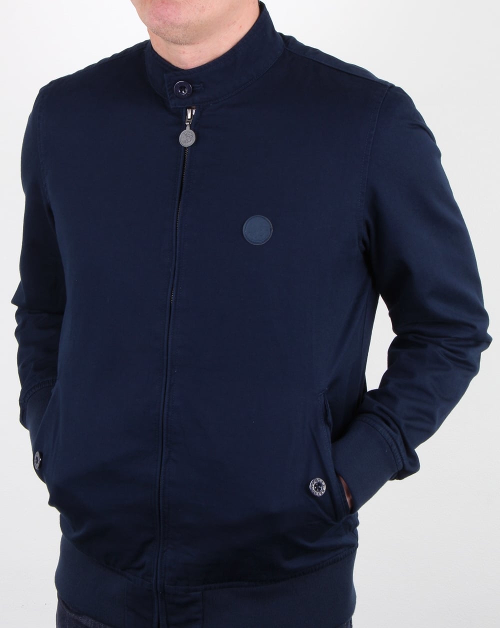 Pretty Green Harrington-Jacke aus Baumwolle, Marineblau