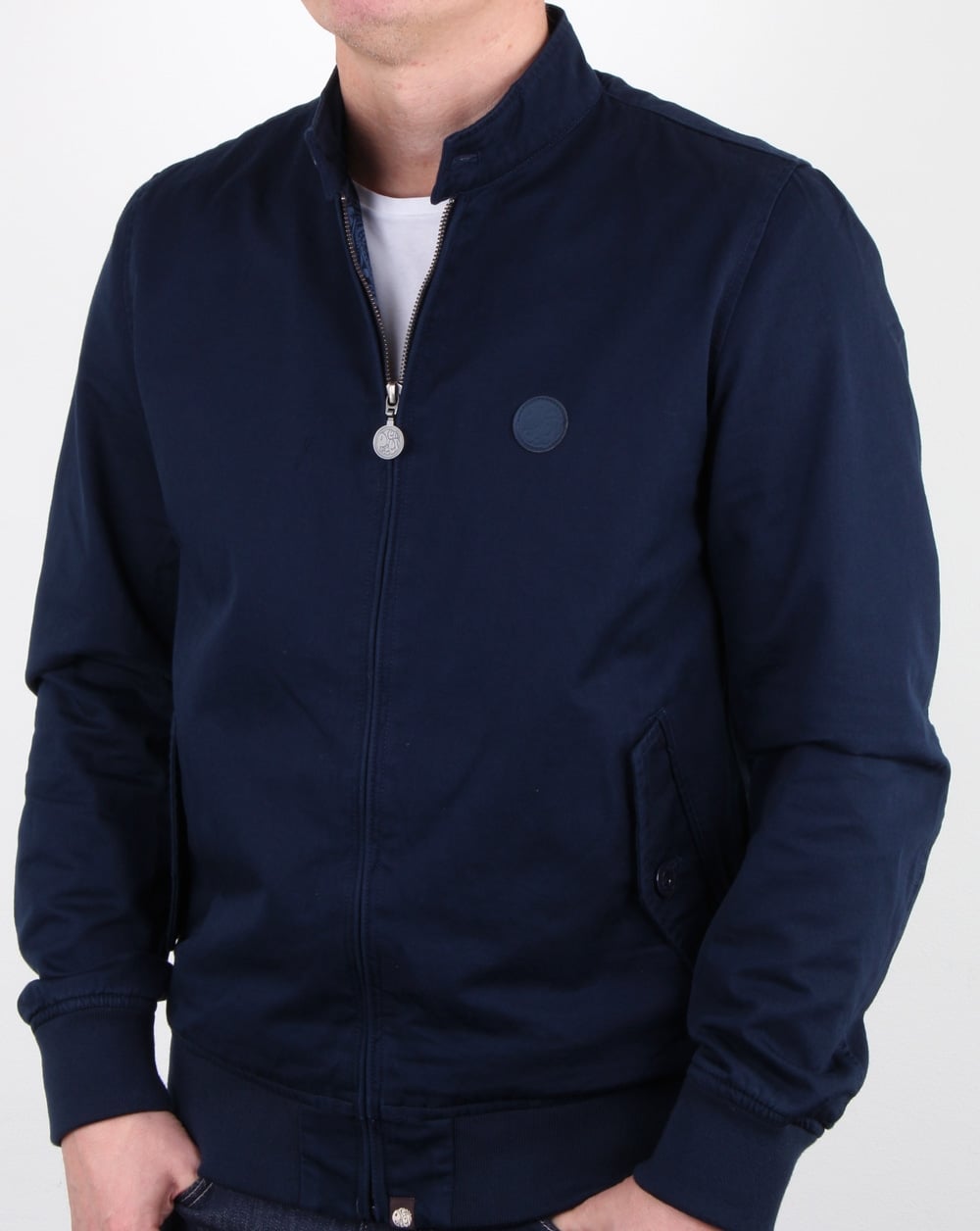 Pretty Green Harrington-Jacke aus Baumwolle, Marineblau