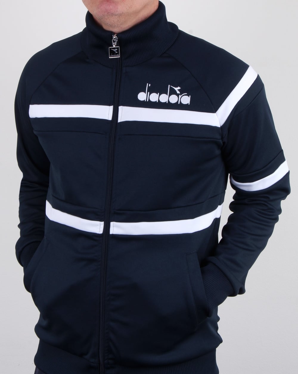 Diadora 80s Track Top Blauer Denim/optisches Weiß