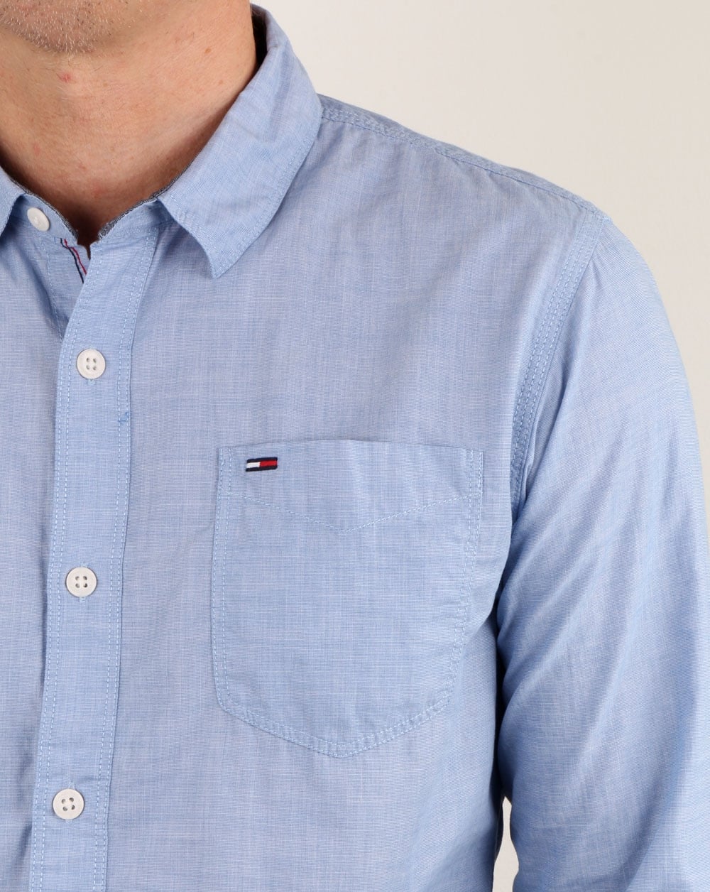 Tommy Hilfiger End On End Hemd Blau Kobalt