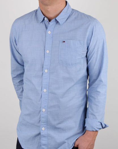 Tommy Hilfiger End On End Hemd Blau Kobalt