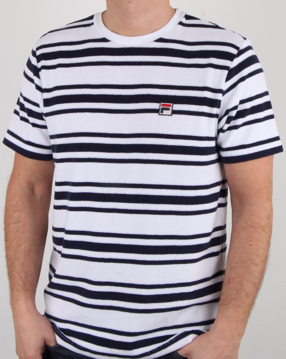 Fila Vintage Terry Style Stripe T Shirt White