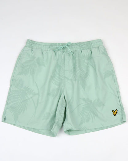 Lyle And Scott Badeshorts mit Fern-Print, Puderblau