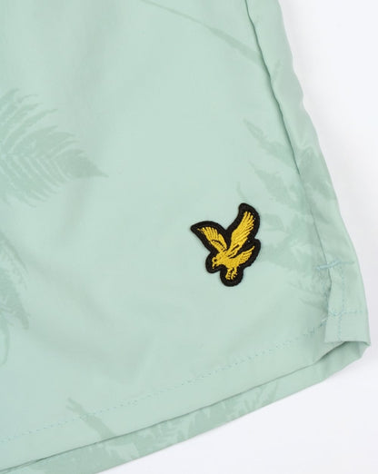 Lyle And Scott Badeshorts mit Fern-Print, Puderblau