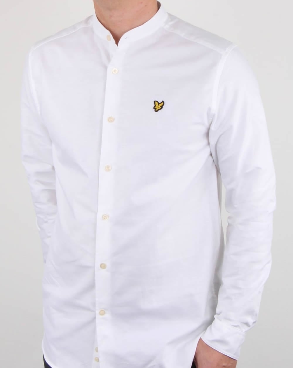 Lyle And Scott Hemd mit Grandad-Kragen, Weiß