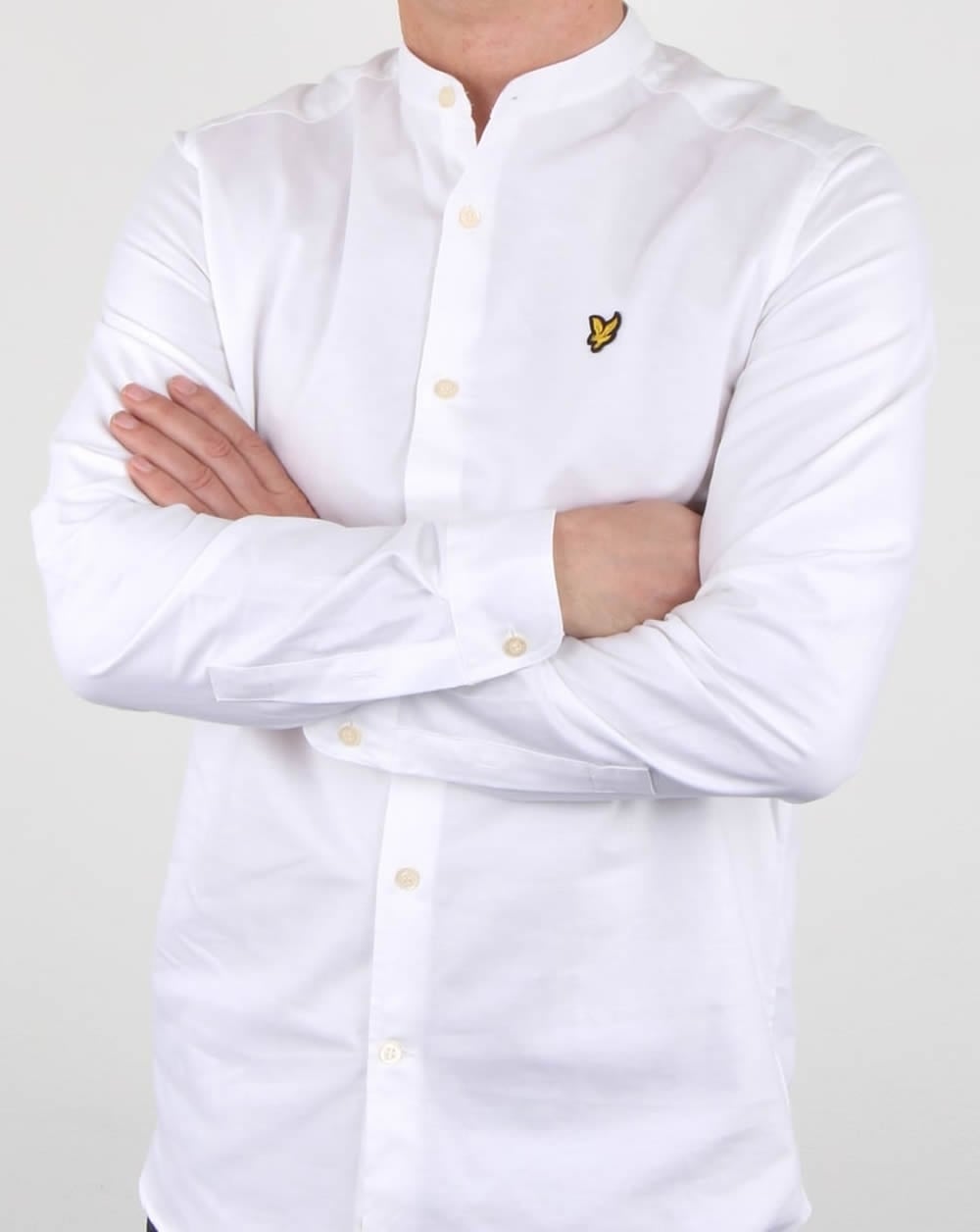 Lyle And Scott Hemd mit Grandad-Kragen, Weiß