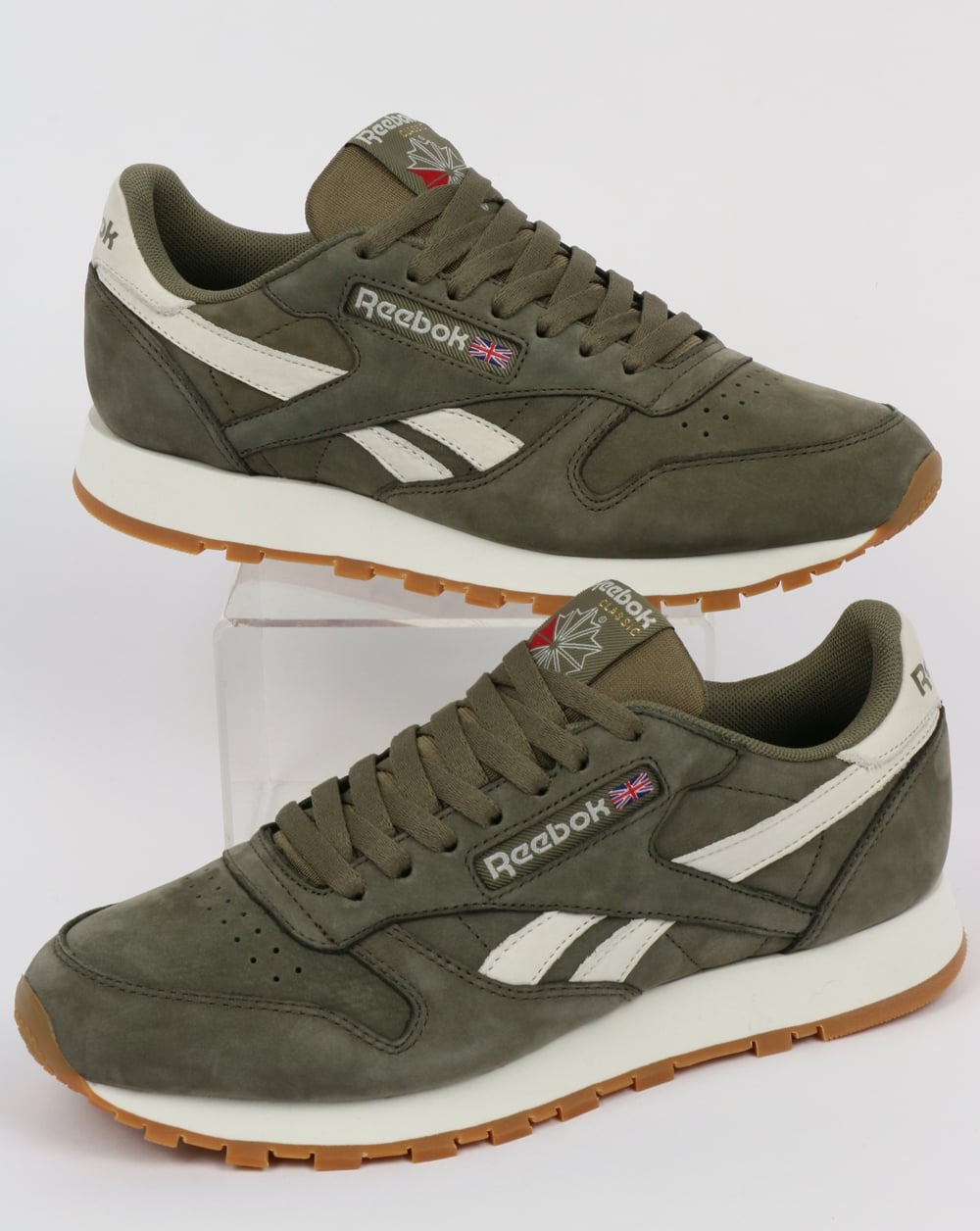Reebok Classic Leather TL Sneaker in verwaschenem Olivgrün/Kreide