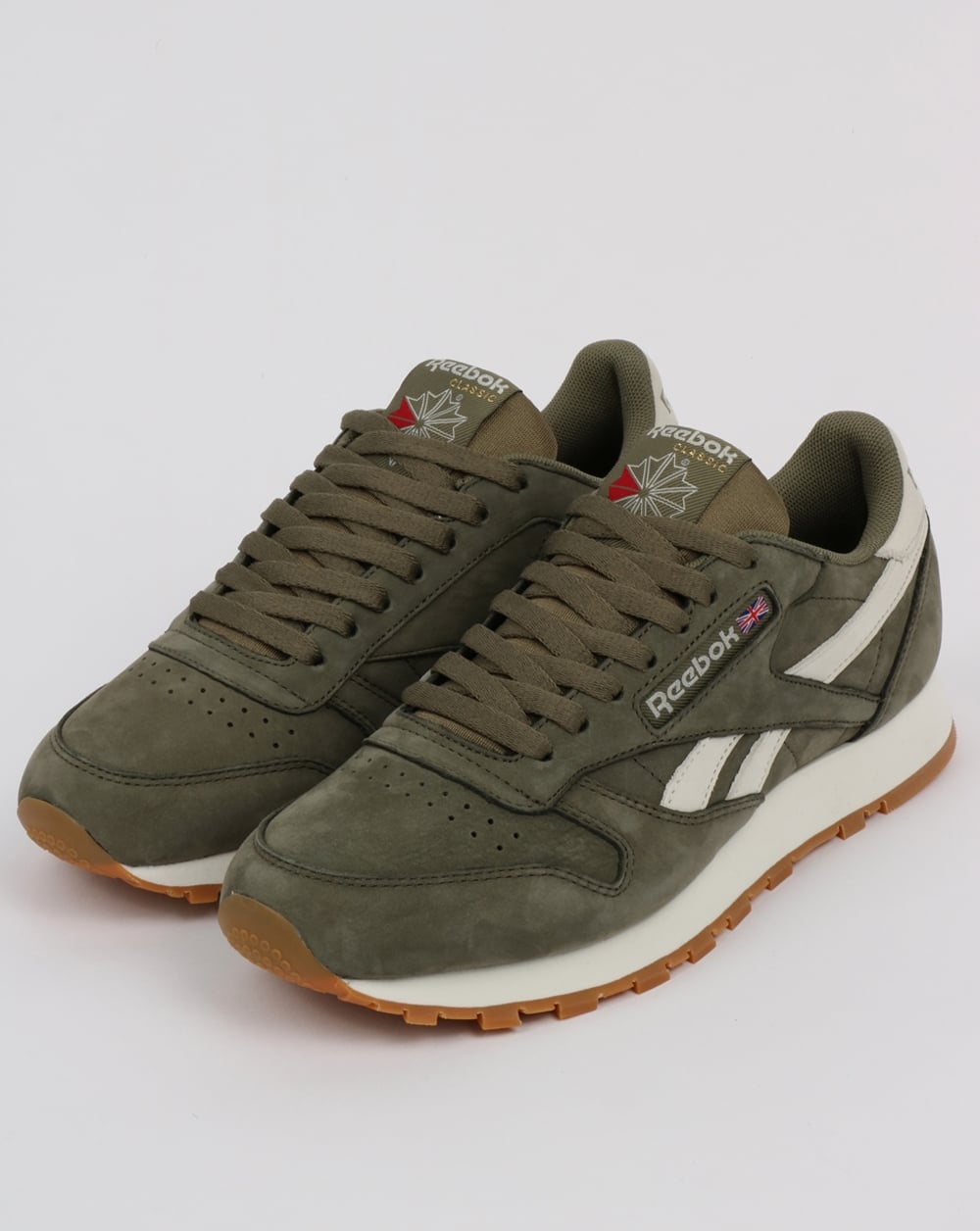 Reebok Classic Leather TL Sneaker in verwaschenem Olivgrün/Kreide