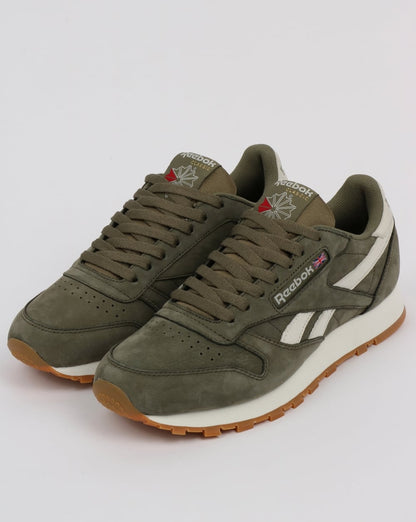 Reebok Classic Leather TL Sneaker in verwaschenem Olivgrün/Kreide
