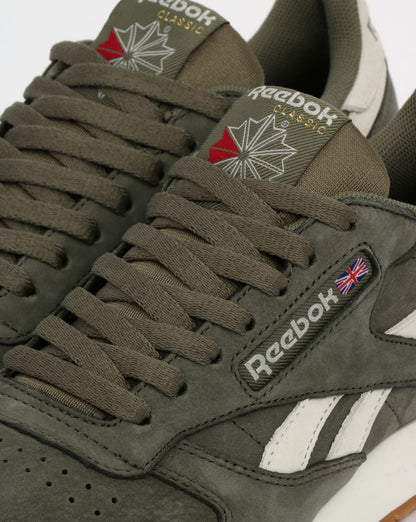Reebok Classic Leather TL Sneaker in verwaschenem Olivgrün/Kreide