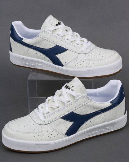 Diadora B. Elite L Sneakers Weiß/Marineblau – Gummi