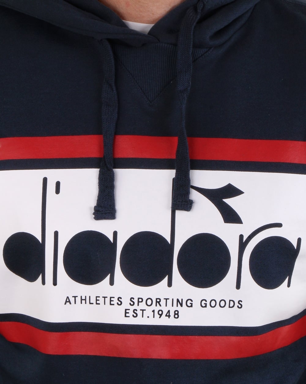 Diadora Spectra Hoody Denimblau/Weiß/Rot