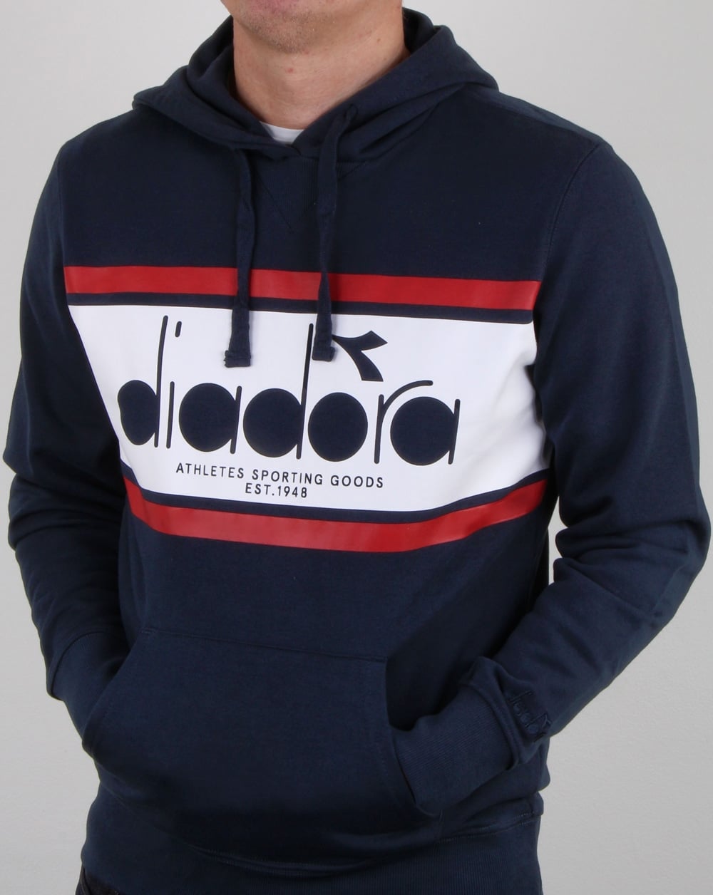 Diadora Spectra Hoody Denimblau/Weiß/Rot