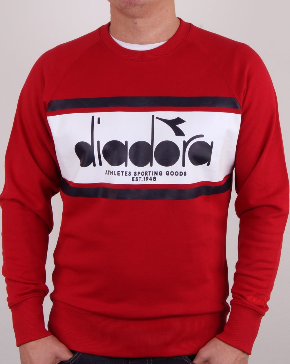 Diadora Spectra Sweatshirt Rot/Weiß/Blau Denim