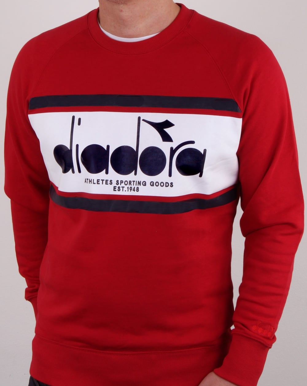 Diadora Spectra Sweatshirt Rot/Weiß/Blau Denim