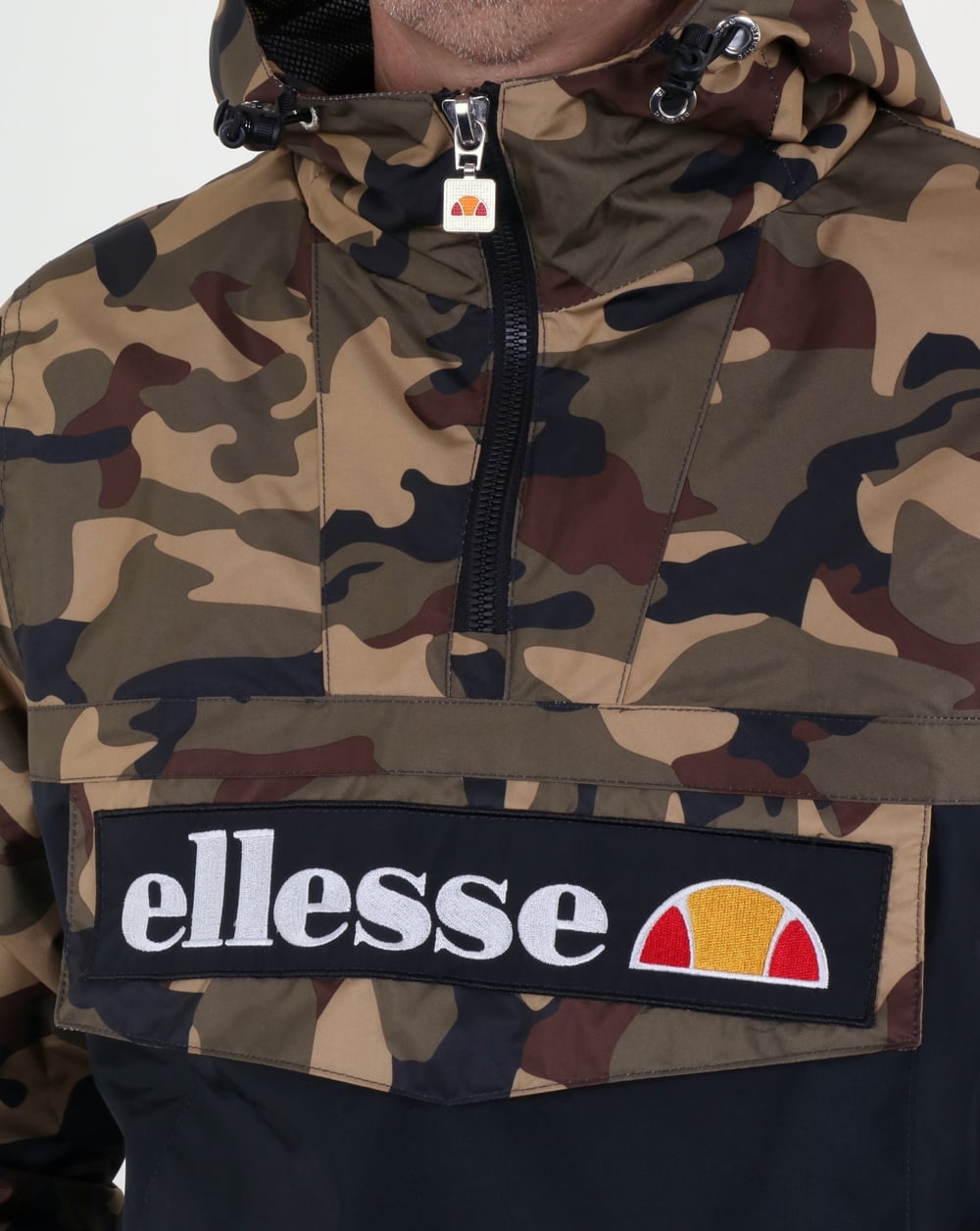 Ellesse Quarter Zip Overhead Jacket Camo