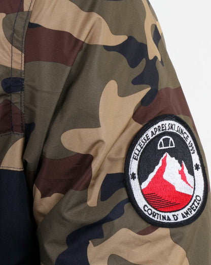 Ellesse – Jacke zum Überziehen mit Viertelreißverschluss in Camouflage