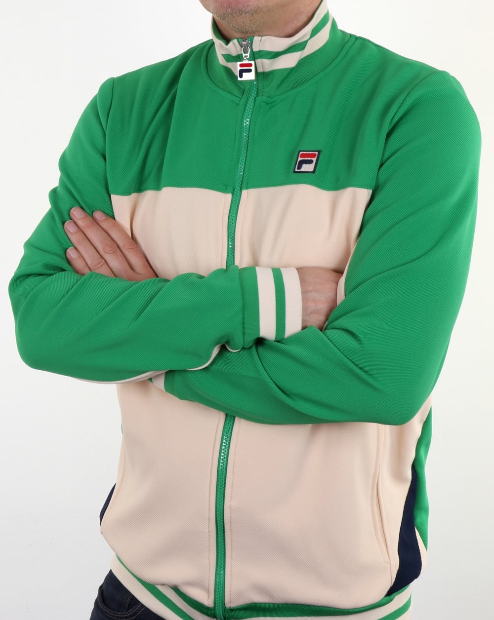 Fila Vintage Tiebreaker Trainingsjacke Gardenia/Grün