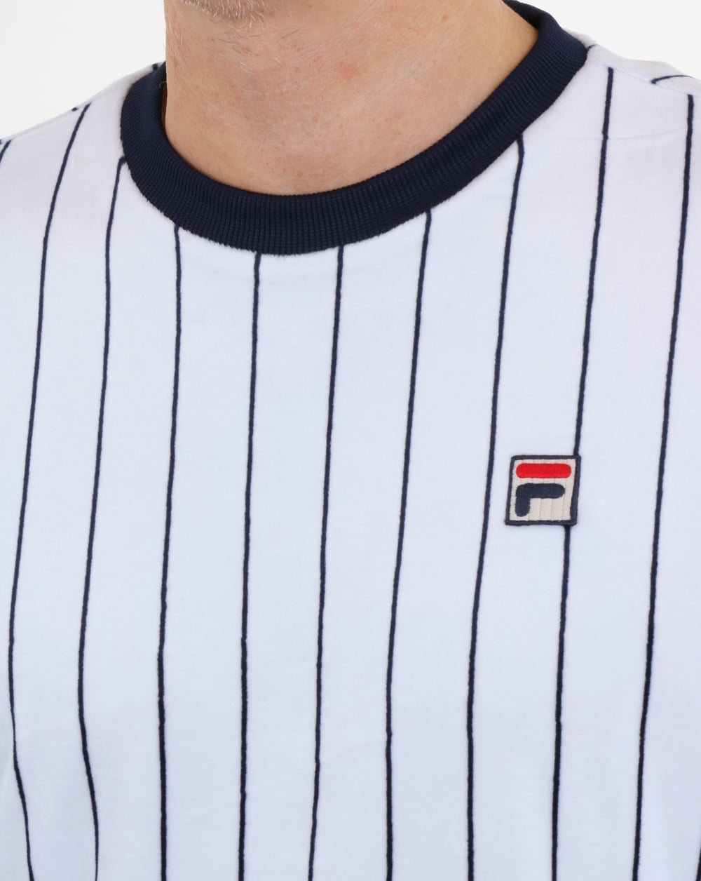 Fila Vintage – Sweatshirt mit Veloursstreifen in Weiß
