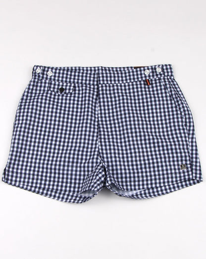 Luke Shorty Kurze Badeshorts Marineblau/Weiß Gingham