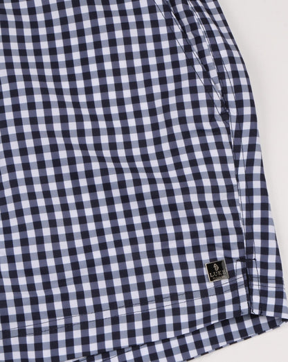 Luke Shorty Kurze Badeshorts Marineblau/Weiß Gingham