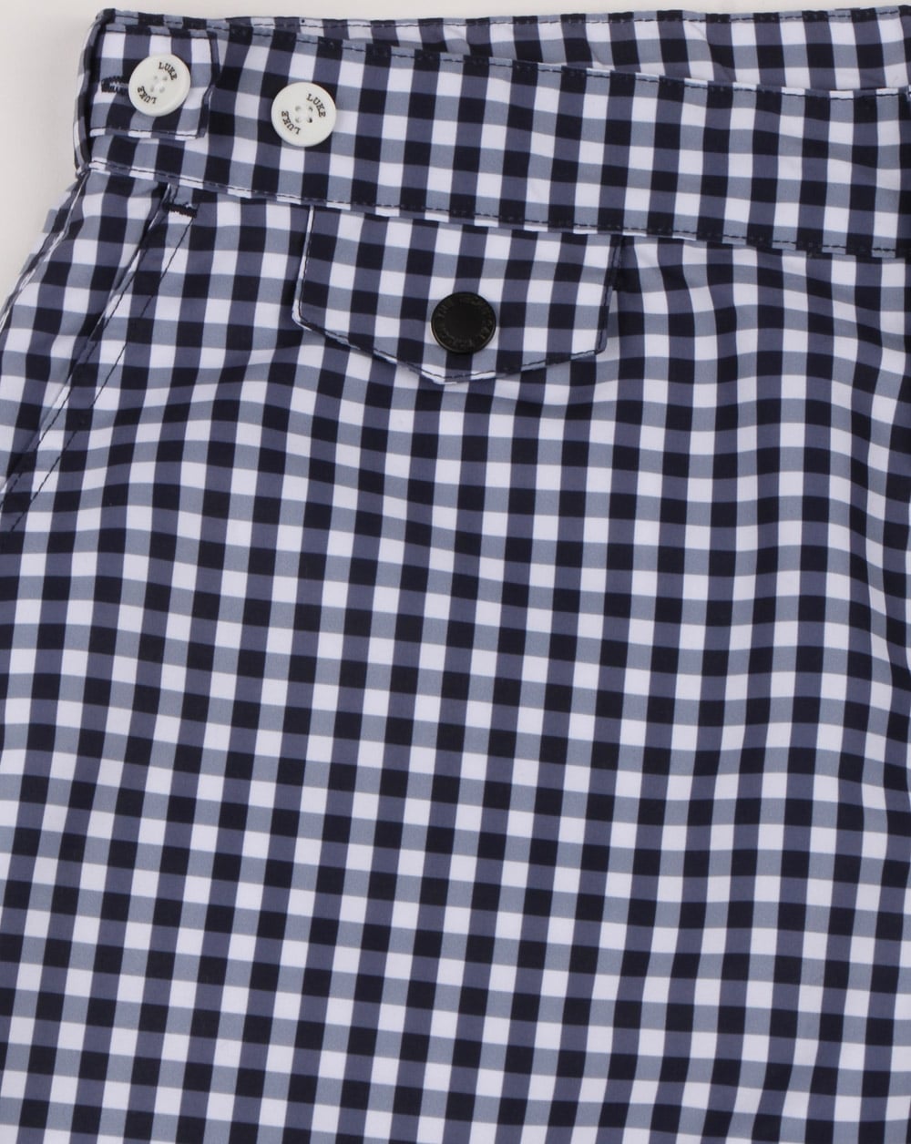 Luke Shorty Kurze Badeshorts Marineblau/Weiß Gingham