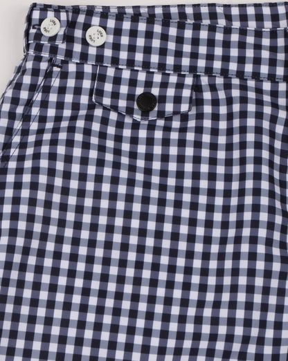 Luke Shorty Kurze Badeshorts Marineblau/Weiß Gingham