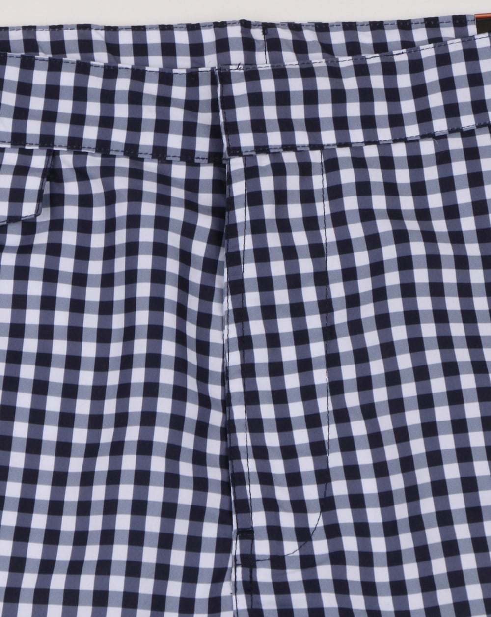 Luke Shorty Short Length Swim Shorts Navy/white Gingham