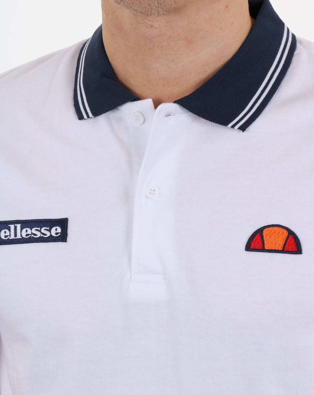 Ellesse Tipped Poloshirt Weiß-Marineblau