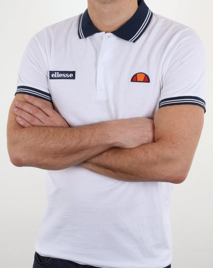 Ellesse Tipped Poloshirt Weiß-Marineblau