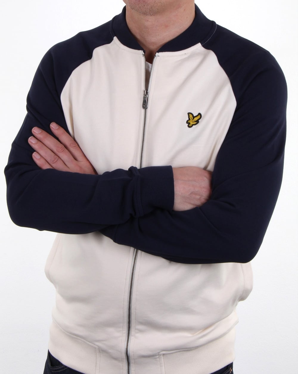 Lyle And Scott – Bomber-Sweatshirt in Muschelweiß
