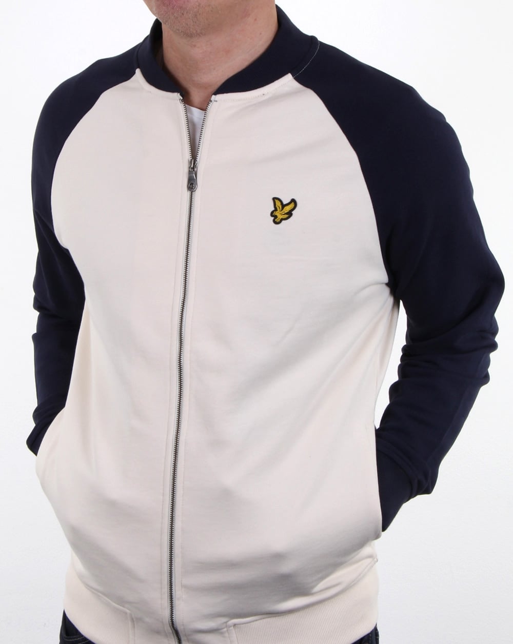 Lyle And Scott – Bomber-Sweatshirt in Muschelweiß