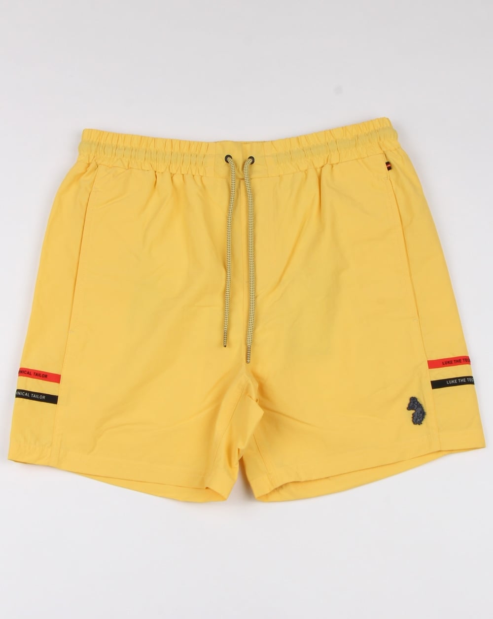 Luke Ragy Oberschenkellange Badeshorts Zitronengelb