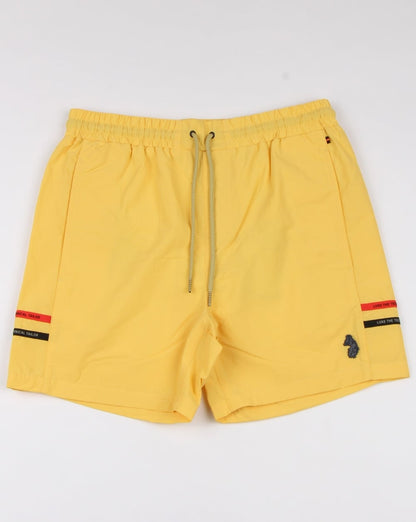 Luke Ragy Oberschenkellange Badeshorts Zitronengelb