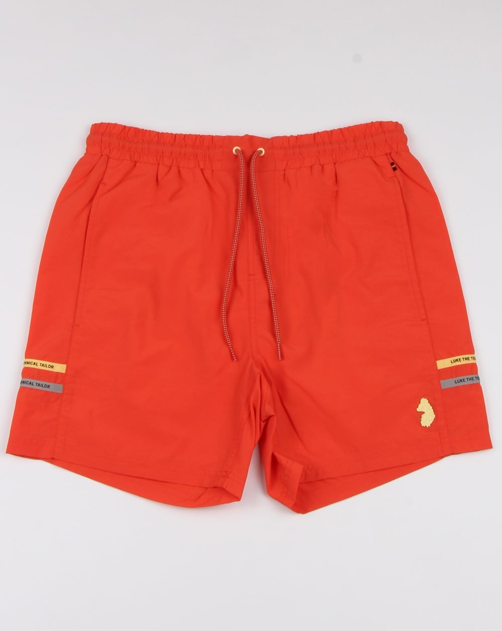 Luke Ragy Oberschenkellange Badeshorts Koralle