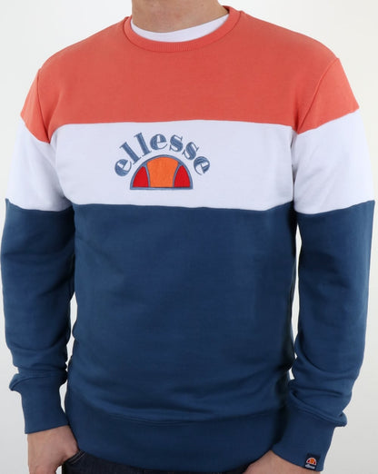 Ellesse Oriveto Sweatshirt Ensign Blau/Weiß/Pfirsich