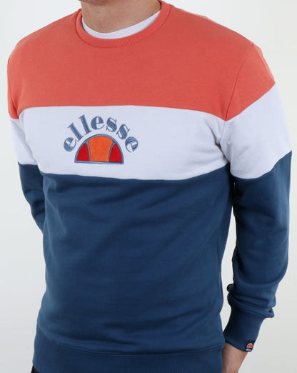 Ellesse Oriveto Sweatshirt Ensign Blau/Weiß/Pfirsich