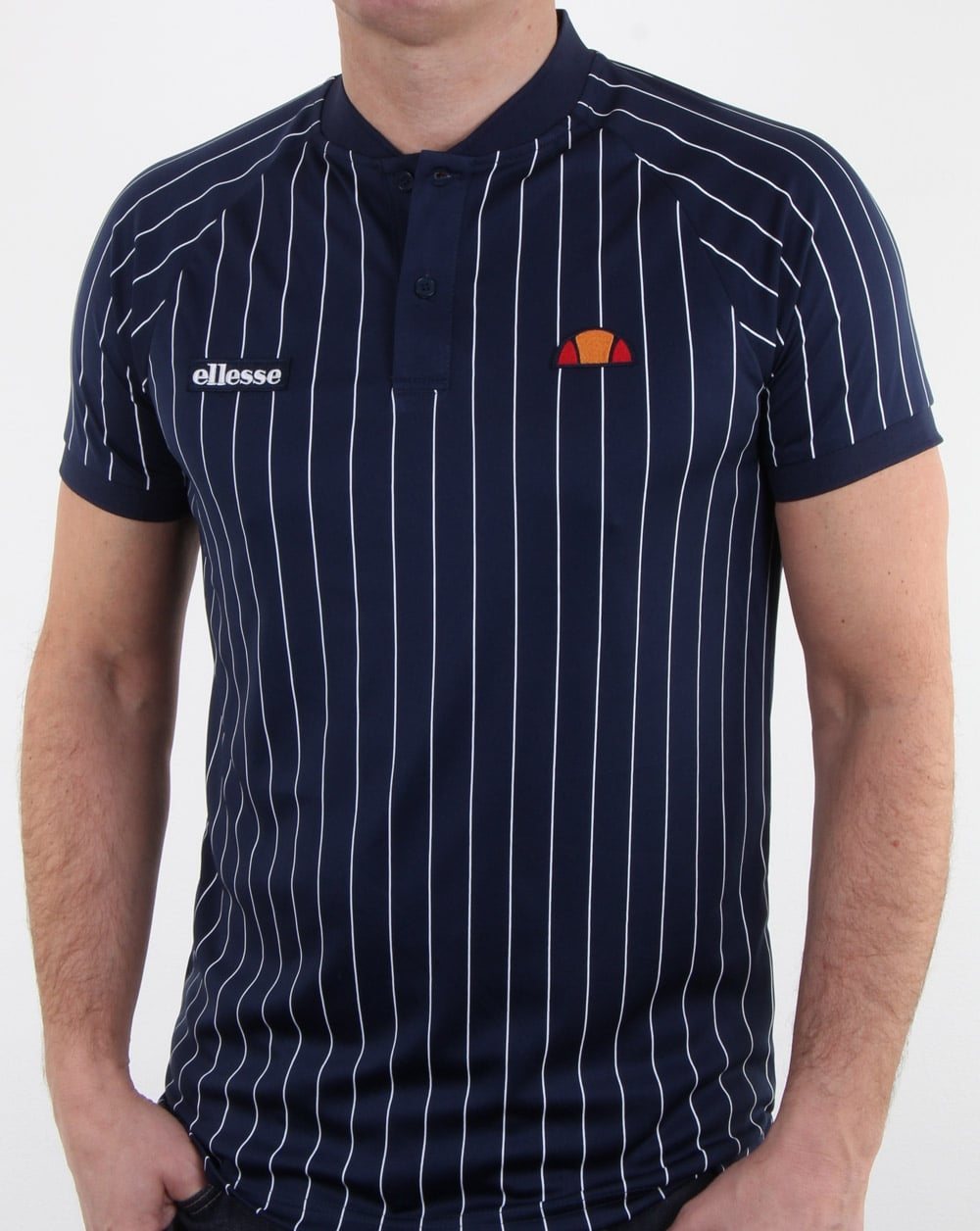 Ellesse Nadelstreifen-Poloshirt Marineblau