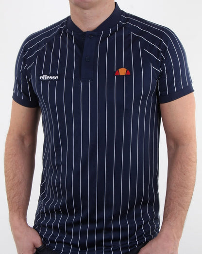 Ellesse Nadelstreifen-Poloshirt Marineblau